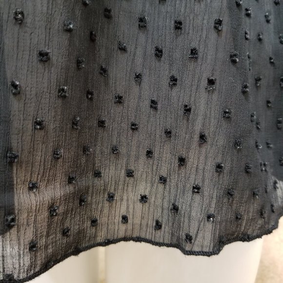 SHEIN top Large lingerie style babydoll swiss dot sheer crochet lace keyhole - Picture 8 of 14